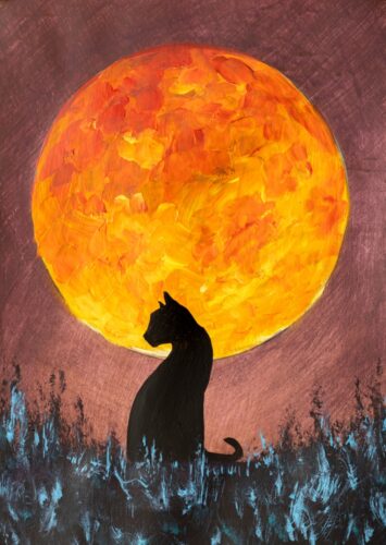 黒猫と満月：連絡先が不明の人に効果あり